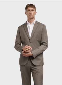 Mango Man Herringbone Structure Super Slim Fit Suit Jacket  - Image 1