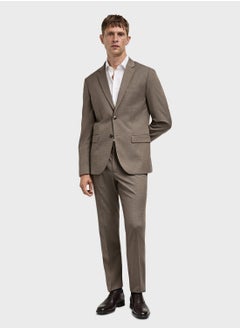 Mango Man Herringbone Structure Super Slim Fit Suit Jacket  - Image 4