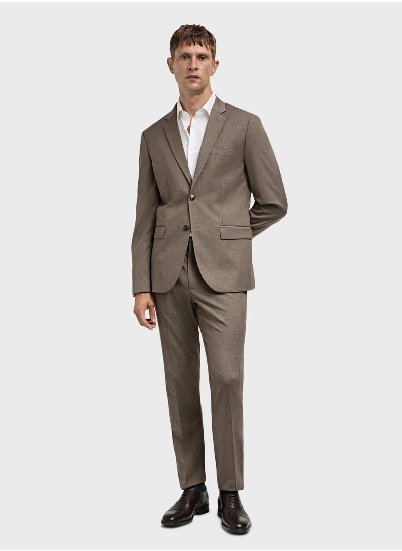 Mango Man Herringbone Structure Super Slim Fit Suit Jacket  - Image 4