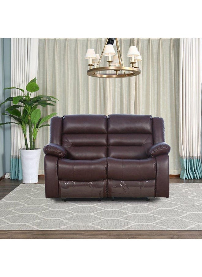 DANUBE HOME Allende 2 Seater PU Leather Motion Recliner Modern Design Two Seat Relaxing Chair Living Room Furniture 153x90x101cm Brown  - Image 1