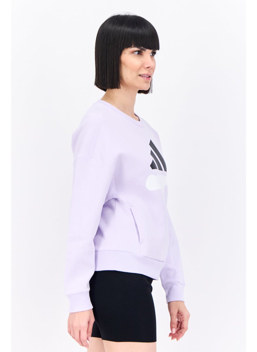 Adidas - Women Sportswear Fit Long Sleeve Outdoor Sweatshirts, Light Purple - Image 1