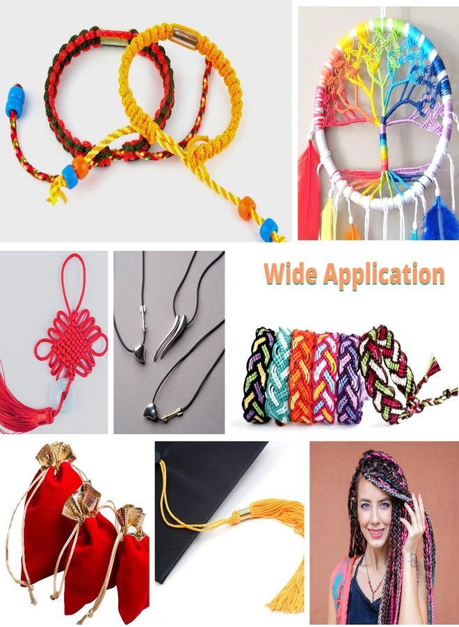 HTVRONT Nylon String for Bracelets, 25 Bright Color Shiny Nylon Cord, 1.5 mm Strong HTVRONT Satin Silk Cord for Kumihimo, Necklaces, Keychains Lanyards, Knotting, Beading, Macrame, Jewelry Making - Image 5