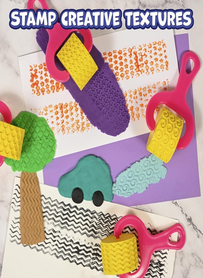 READY 2 LEARN Paint & Dough Explorers - 4 Patterns - Playdough Accessories - Textured Rollers for Play Dough - Paint Stamps for Kids - Clay Tools for Kids - Image 5