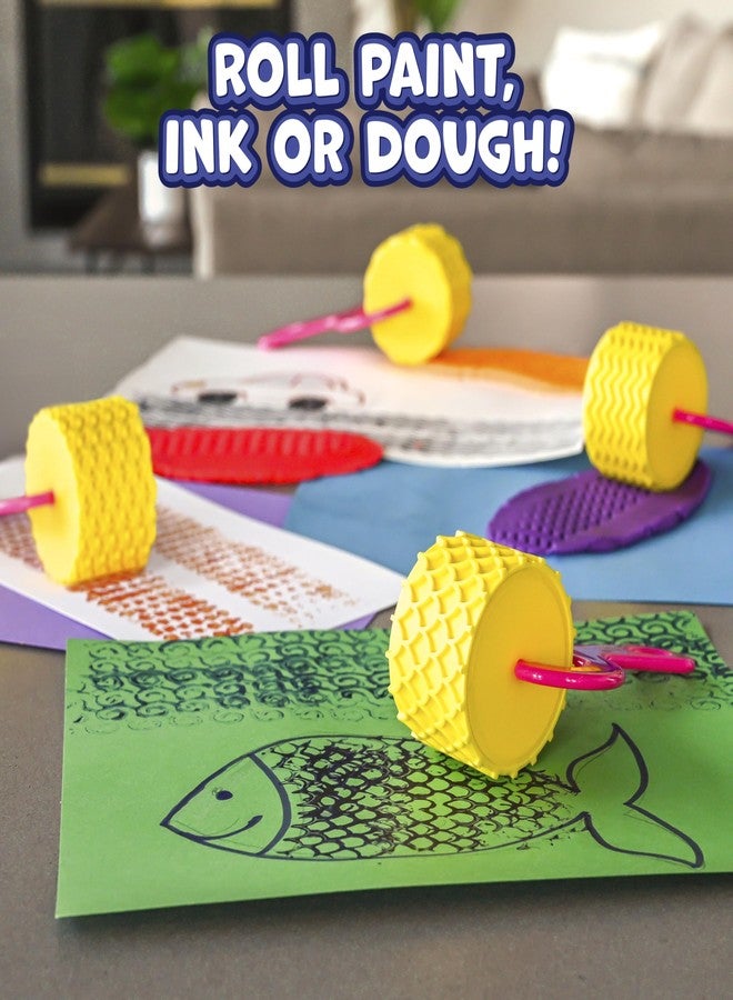 READY 2 LEARN Paint & Dough Explorers - 4 Patterns - Playdough Accessories - Textured Rollers for Play Dough - Paint Stamps for Kids - Clay Tools for Kids - Image 2