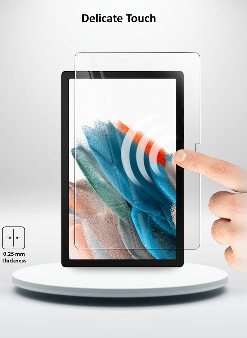 OMAKER حماية شاشة زجاجية مقسّاة HD لجهاز سامسونج جالاكسي تاب A8 2021 بحجم 10.5 بوصة مضادة للانعكاس ومضادة للفقاعات بصلابة 9H وسمك 0.26 مم وحواف مدورة وسهلة التركيب - Image 4