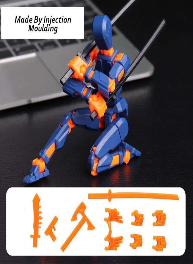 Sentosa Action Figure Toy, DIY Assembly Dummy 13 Action Figure, Articulated Robot, Desktop Decor, Gift Idea for Kids & Adults, Durable ABS Material (Orange Blue) - Image 3