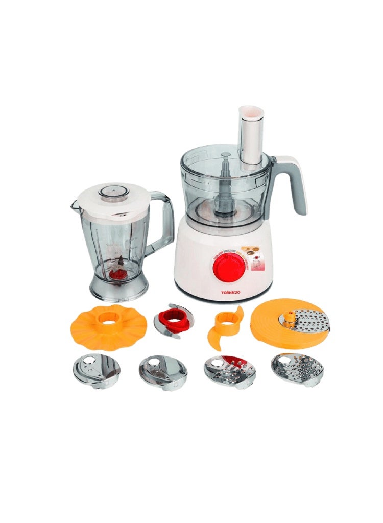 تورنيدو محضرة طعام تورنيدو 1000 وات وعاء 1.2 لتر دورق 1 لتر أبيض TFP-1000CC - Image 2