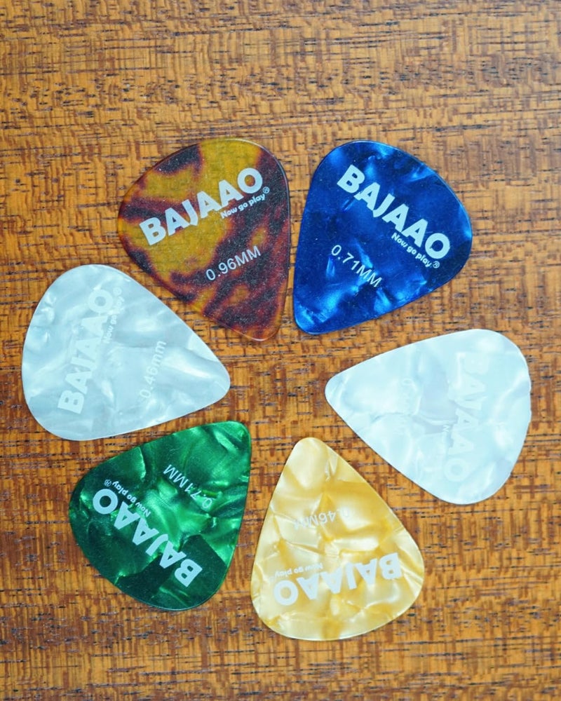 Bajaao Celluloid Guitar Pick Set of Various Thickness (0.46, 0.71, 0.96 mm) - Pack of 6 Picks - Image 3