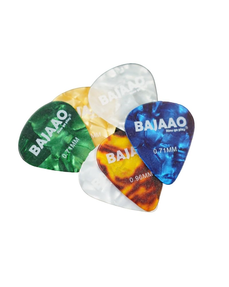 Bajaao Celluloid Guitar Pick Set of Various Thickness (0.46, 0.71, 0.96 mm) - Pack of 6 Picks - Image 4