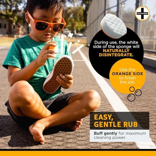 SneakERASERS Instant Sneaker Cleaner, Premium Shoe Cleaning Kit for Sneakers, Dual-Sided Sponges, Effective for Tennis Shoes & Women Men Sneakers, Gentle Rub Design (10 Pack) - Image 4