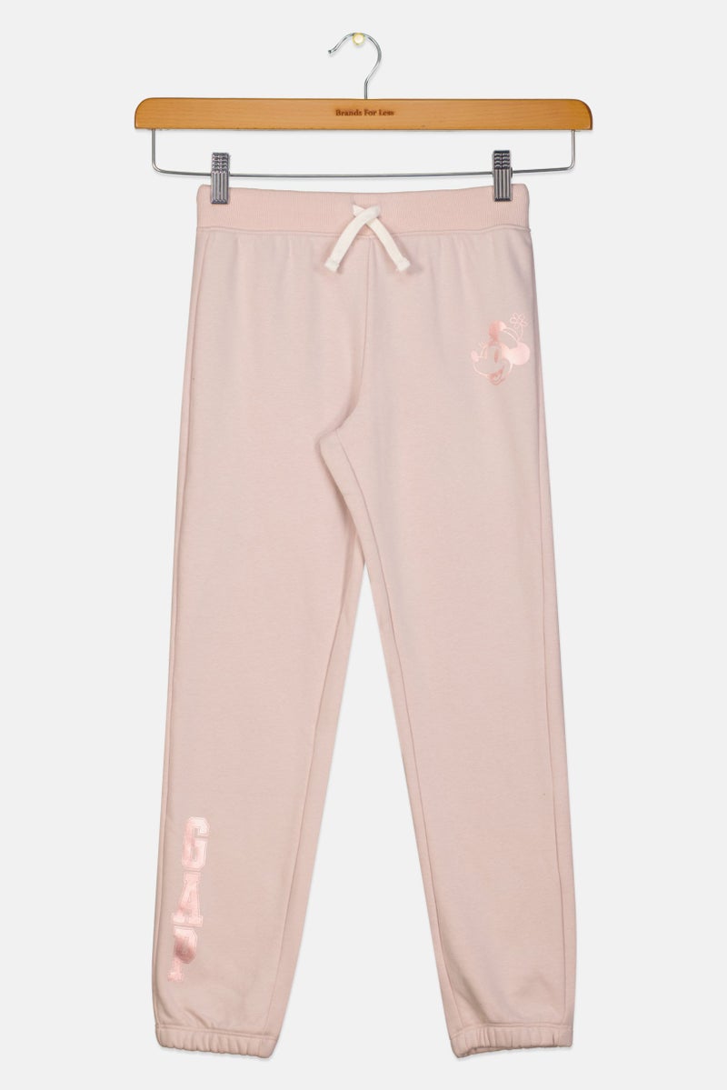 GAP Disney X Gap kids Girl Drawsting Sweatpants, Dusty Pink  - Image 1