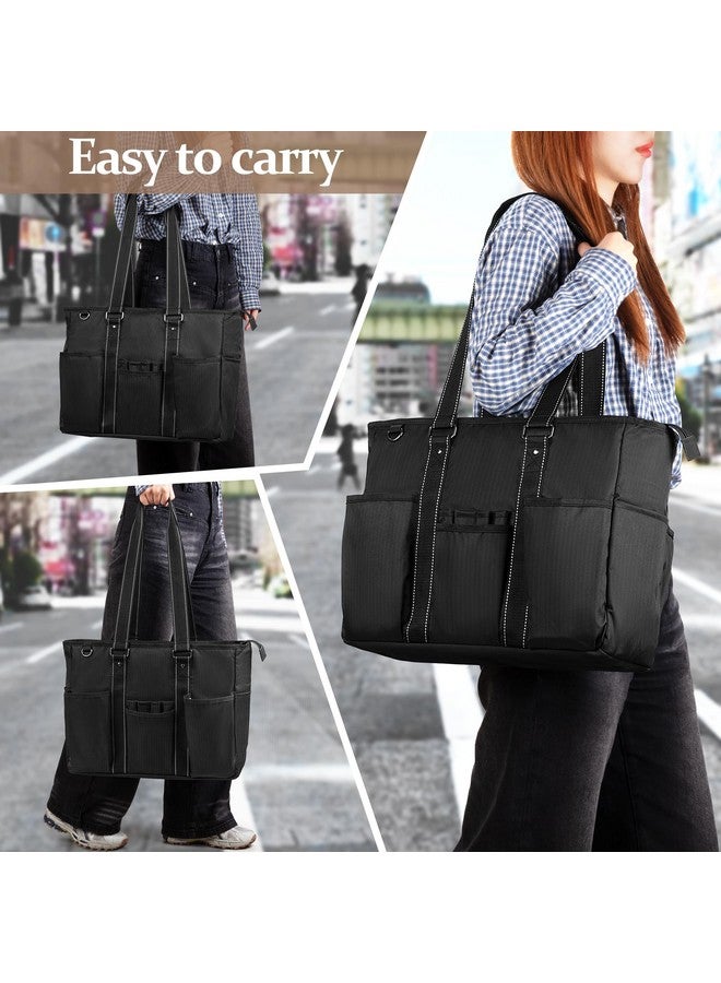 Damero Damero Teacher Tote Bag with Padded Laptop Sleeve, Teacher Work Bag Utility Bag for Office, Travel or Business, Black  - Image 2
