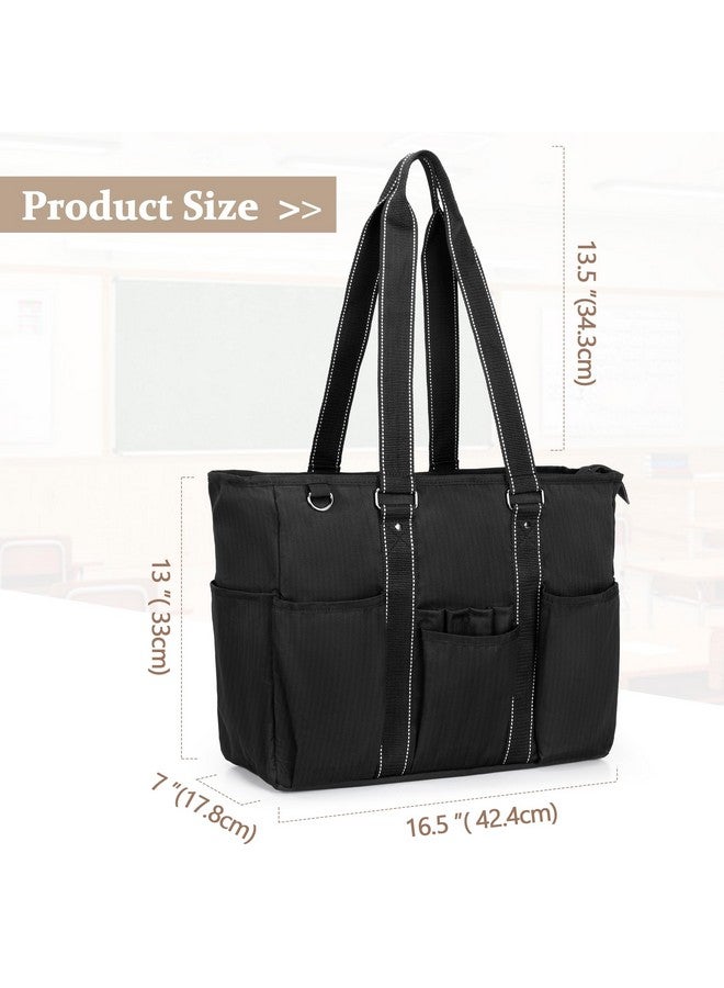 Damero Damero Teacher Tote Bag with Padded Laptop Sleeve, Teacher Work Bag Utility Bag for Office, Travel or Business, Black  - Image 5