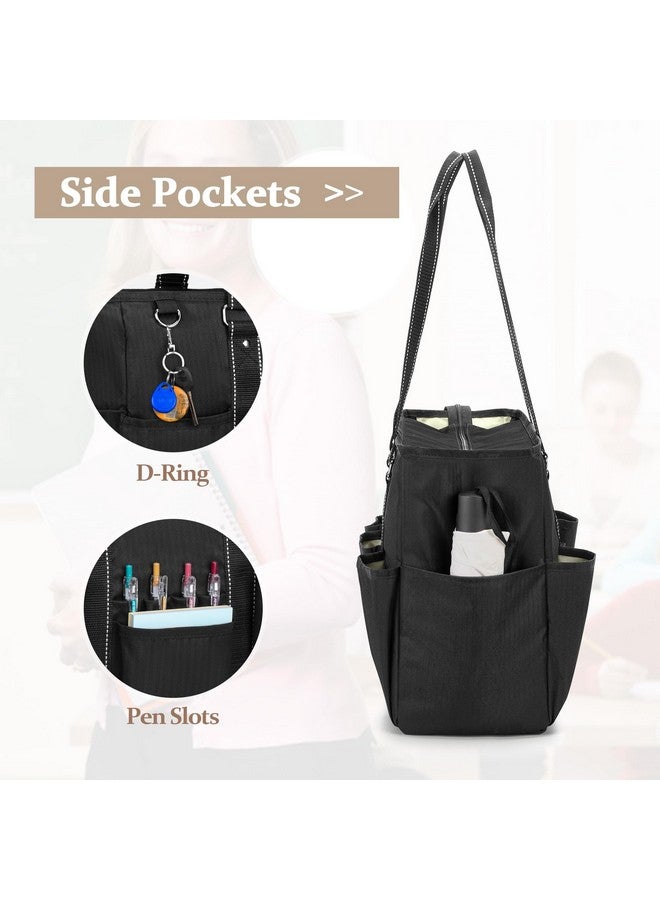 Damero Damero Teacher Tote Bag with Padded Laptop Sleeve, Teacher Work Bag Utility Bag for Office, Travel or Business, Black  - Image 4