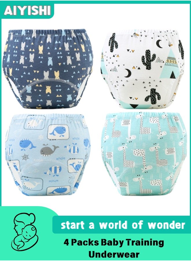 AIYISHI 4-Pieces Baby Potty Training Pants, Breathable Potty Training Underwear, Toddler Training Underwear for Boy and Girls, Size 100 / 110  - Image 1