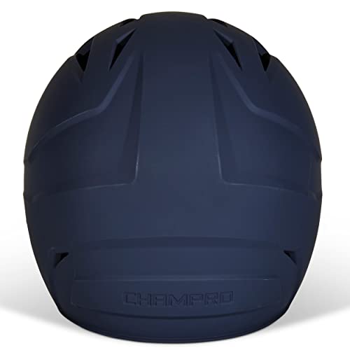 CHAMPRO HX Rise Fastpitch Softball Batting Helmet with Facemask in Solid Color Matte Finish Navy Medium - Image 4