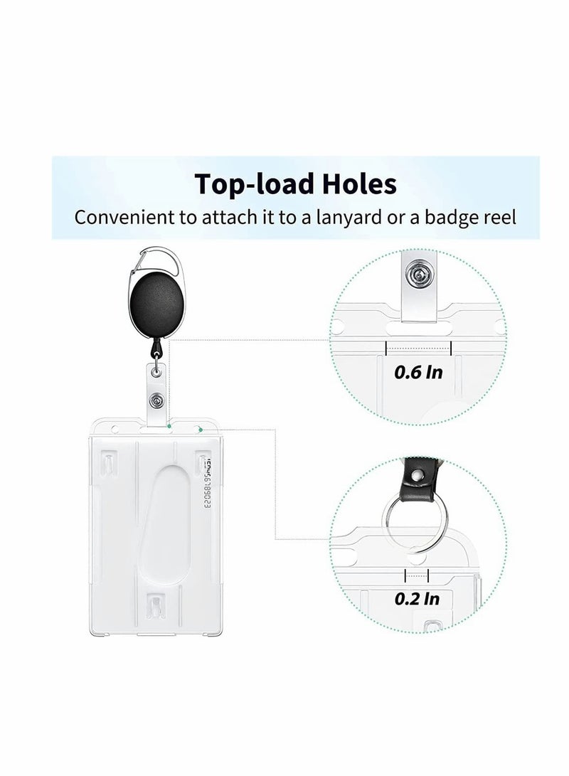 Vertical 2 Card Badge Holder with Thumb Slot – 2 Pack, Rigid PC Material, Transparent ID Credit Card Protector - Image 4