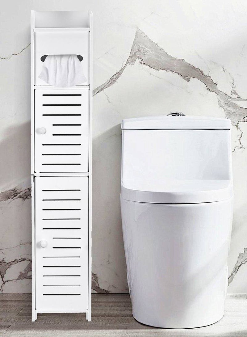 MIXDE Waterproof Cabinet Bathroom Storage Shelf Floor Organizer Rack Standing With Tissue Drawers - Image 1