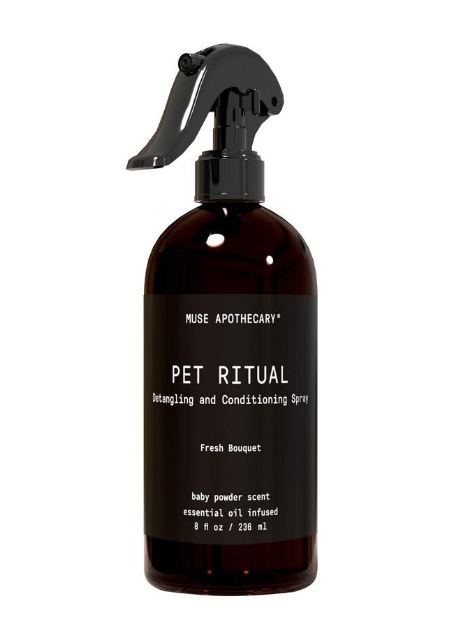 ميوس ابيثيكاري بخاخ فك تشابك شعر الحيوانات الأليفة Muse Apothecary للكلاب والقطط، بخاخ فك تشابك شعر الحيوانات الأليفة للكلاب، بخاخ فك تشابك شعر الكلاب، بخاخ فك تشابك شعر الكلاب، غني بالزيوت الأساسية، عبوة منعشة بحجم 8 أونصات  - Image 1