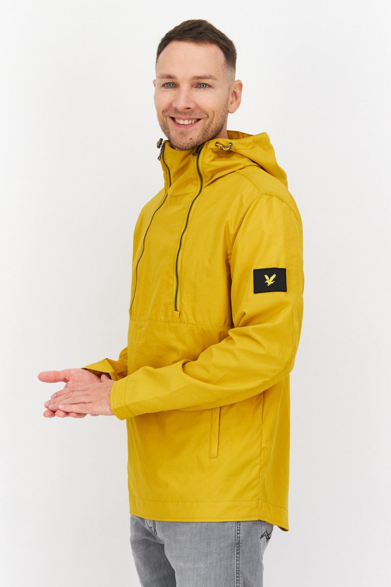 Lyle & Scott Men Solid Hooded Jacket, Mustard - Image 4