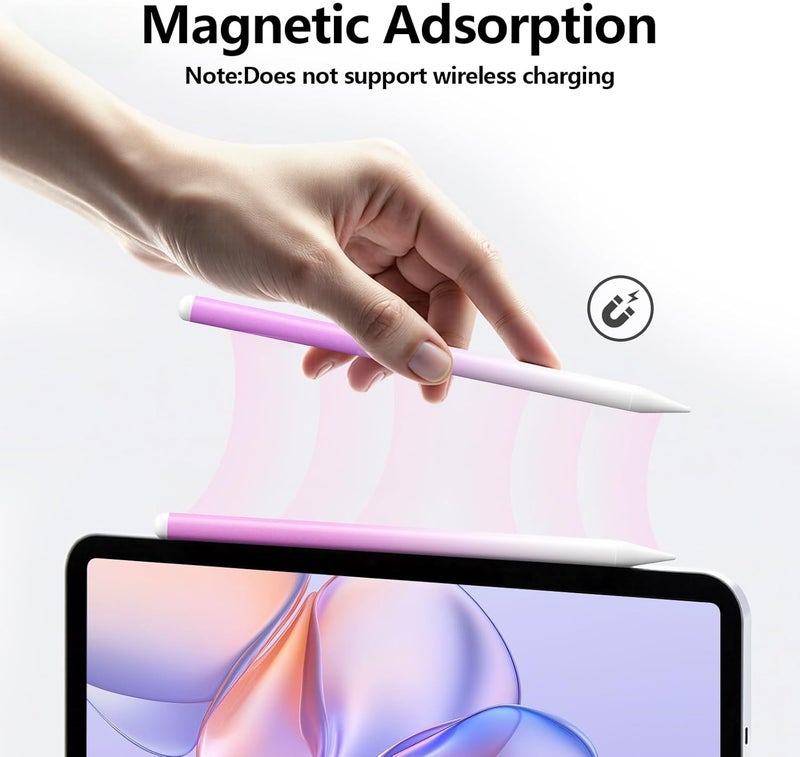 JAMJAKE Stylus Pen for iPad 6th-11th Generation-2X Fast Charge Active Pencil Compatible with 2018-2025 Apple iPad Pro 11"/12.9"/M4, iPad Air 3/4/5/M2/M3,iPad mini 5/6 Gen-Gradient White Pink - Image 4