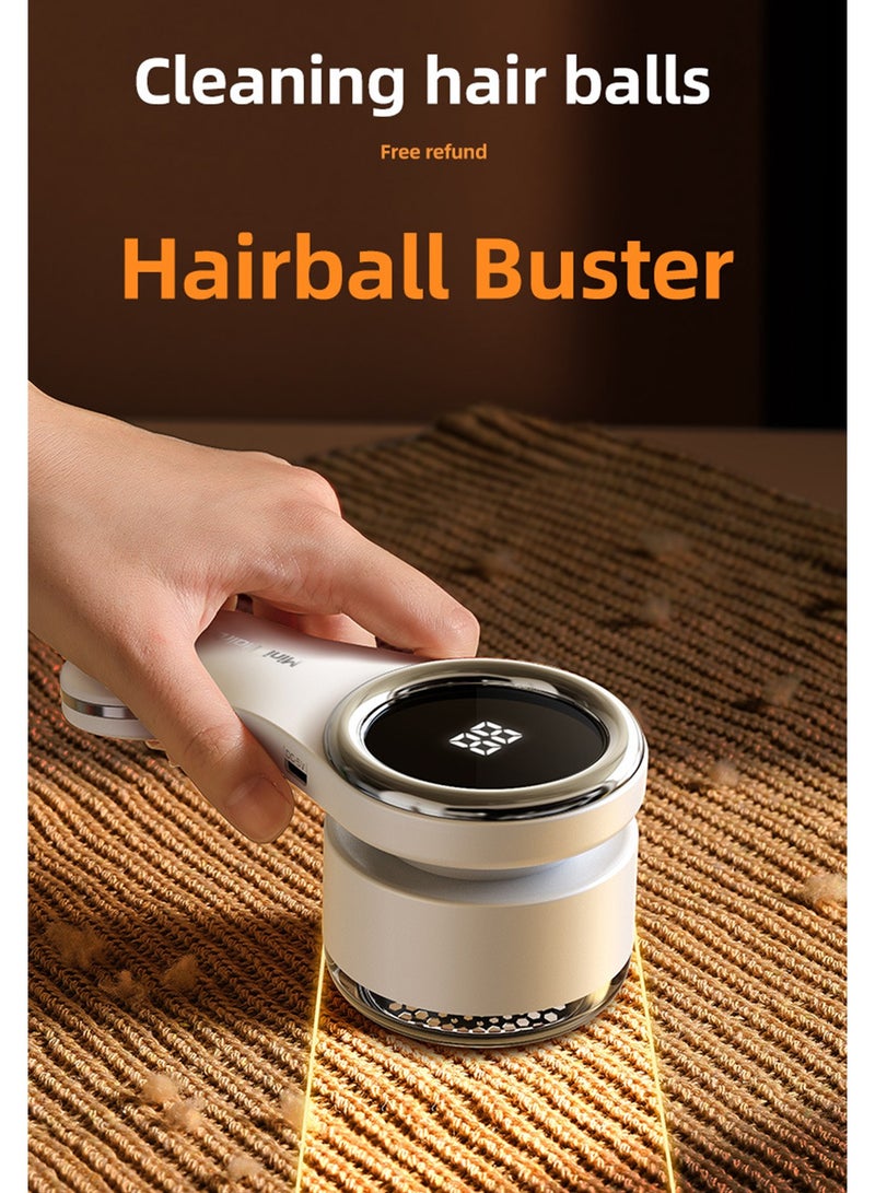 Aurafly Lint Shavers, Rechargeable Fabric Shaver with Digital Display, Sweater Shaver with 6-Leaf Blades and Safety Lock, Defuzzer Remove Fuzz, Pills from Clothes, Furniture, Sofa, Blanket - Image 2