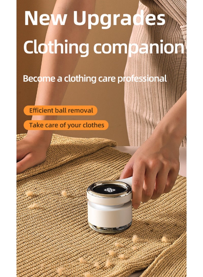 Aurafly Lint Shavers, Rechargeable Fabric Shaver with Digital Display, Sweater Shaver with 6-Leaf Blades and Safety Lock, Defuzzer Remove Fuzz, Pills from Clothes, Furniture, Sofa, Blanket - Image 3