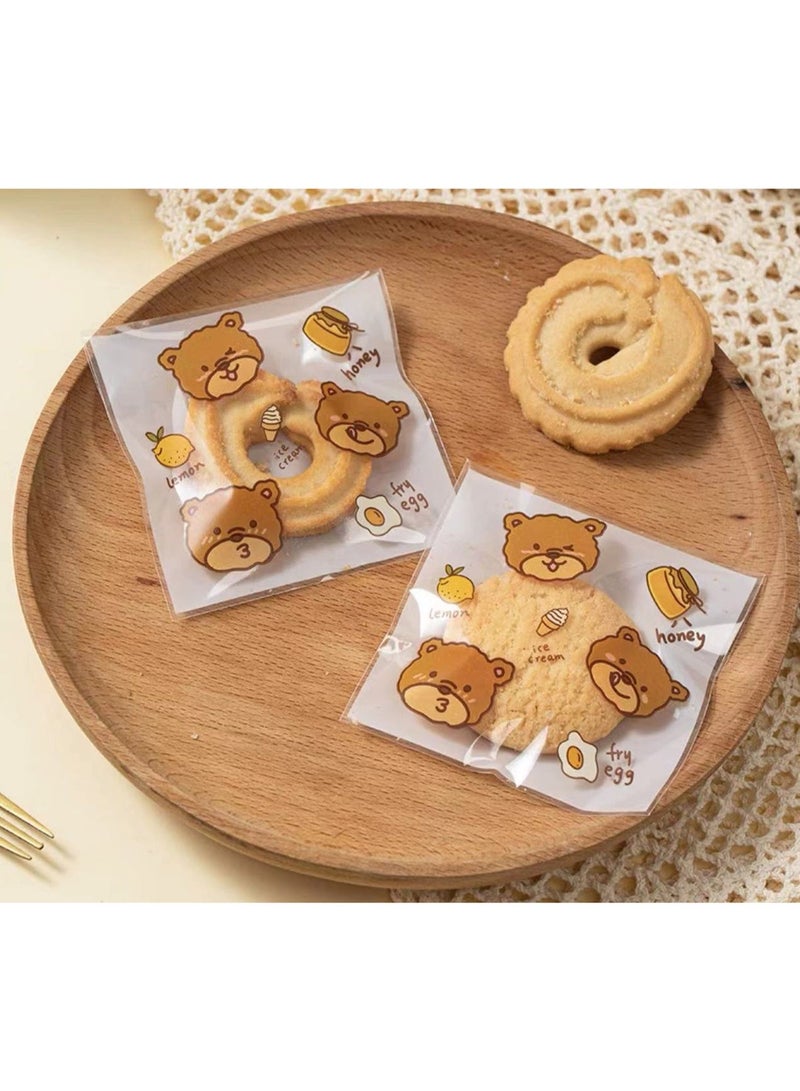 Kawkab 100 Self-Sealing Fortune Cookie Bags, Resealable Cellophane Snack Bags for Baking Cookies and Candies (7.5x7.5 cm) - Image 1