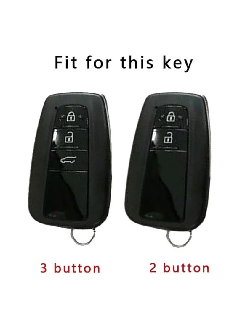 OUYoo OUYoo for Toyota Key Fob Cover with Toyota Keychain, Car Key Fob Case Compatible with Toyota 2018-2024 Camry RAV4 Highlander Avalon C-HR Prius Corolla GT86 Metallic Gray，With UAE flag keychain.  - Image 3