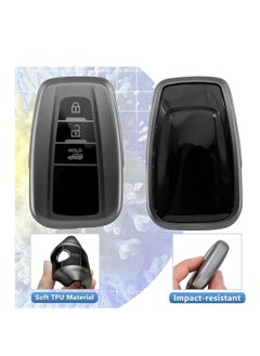 OUYoo OUYoo for Toyota Key Fob Cover with Toyota Keychain, Car Key Fob Case Compatible with Toyota 2018-2024 Camry RAV4 Highlander Avalon C-HR Prius Corolla GT86 Metallic Gray，With UAE flag keychain.  - Image 4