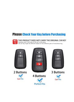 OUYoo OUYoo for Toyota Key Fob Cover with Toyota Keychain, Car Key Fob Case Compatible with Toyota 2018-2024 Camry RAV4 Highlander Avalon C-HR Prius Corolla GT86 Metallic Gray，With UAE flag keychain.  - Image 2