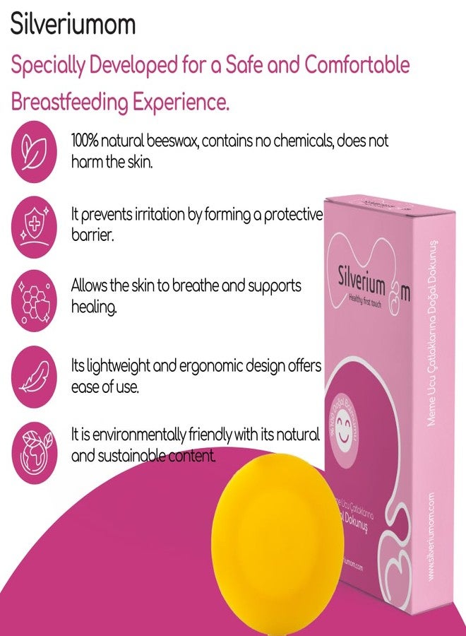 Silveriumom Healthy first touch أكواب الرضاعة المصنوعة من شمع العسل - واقيات حلمات من شمع العسل - واقيات الحلمات - أغطية حلمات من شمع العسل للرضاعة الطبيعية - Image 3