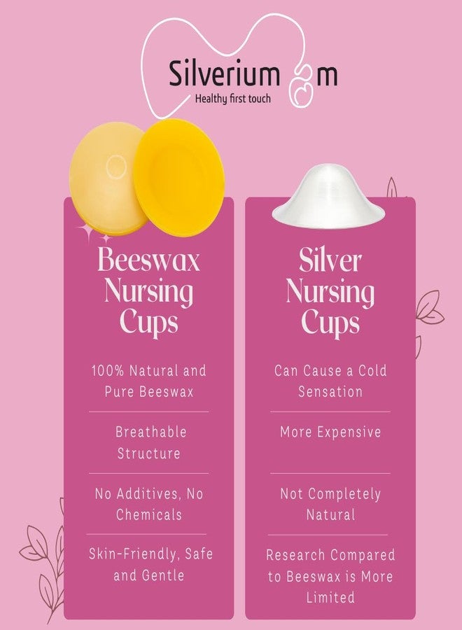Silveriumom Healthy first touch أكواب الرضاعة المصنوعة من شمع العسل - واقيات حلمات من شمع العسل - واقيات الحلمات - أغطية حلمات من شمع العسل للرضاعة الطبيعية - Image 4