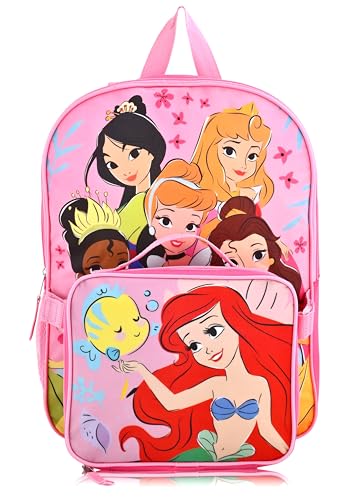 Fast Forward Disney Princess Backpack for School and Lunch Box for Kids | Kids Knapsack and Insulated Lunch Bag Lunch Box for Girls, Boys, Unisex | Disney Princess Pink Reusable Lunchbox Set - Image 2