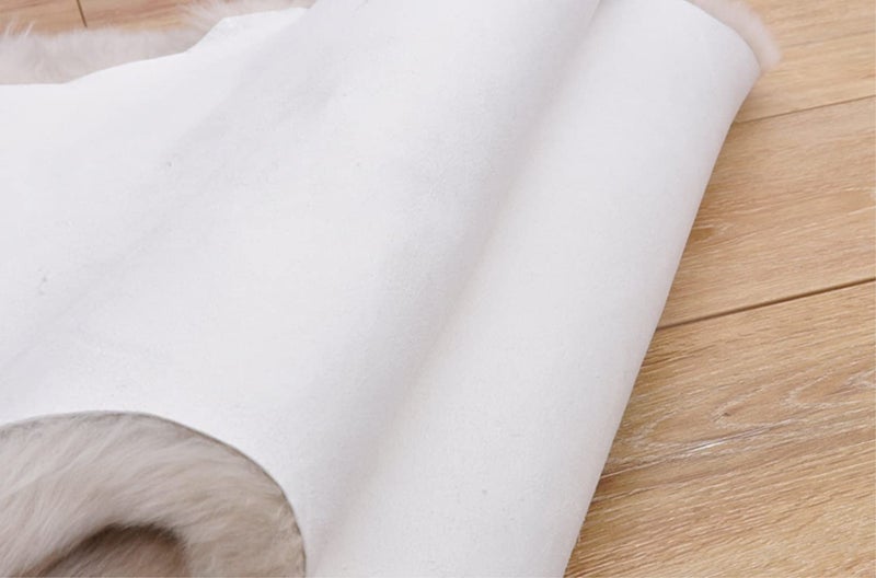 HUAHOO Premium Genuine Sheepskin Rug Linen Real Australia Sheepskin Natural Luxury Fluffy Lambskin Fur Area Rug Seat Covers for Kids Bedroom Sofa Chair Cover Pets Dogs Mat Double Pelt/2' x 3' Linen - Image 5