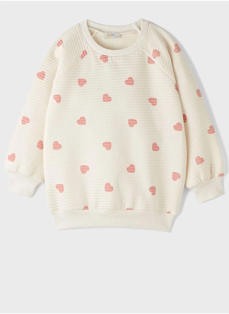 JUNE Kids Hear Quilted Sweatshirt