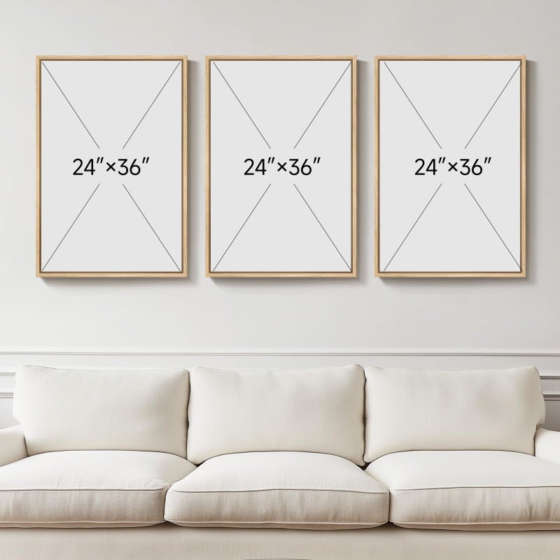 Cuspin Large Framed Neutral Abstract Wall Art for Living Room, Set of 3 Modern Black and White Beige Canvas Prints Paintings Artwork for Walls, Minimalist Pictures for Bedroom Hallway Wall Decor 24x36 In - Image 3