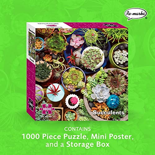 Re-marks Succulents 1000-Piece Puzzle, Artistic Jigsaw Puzzle for All Ages - Image 2