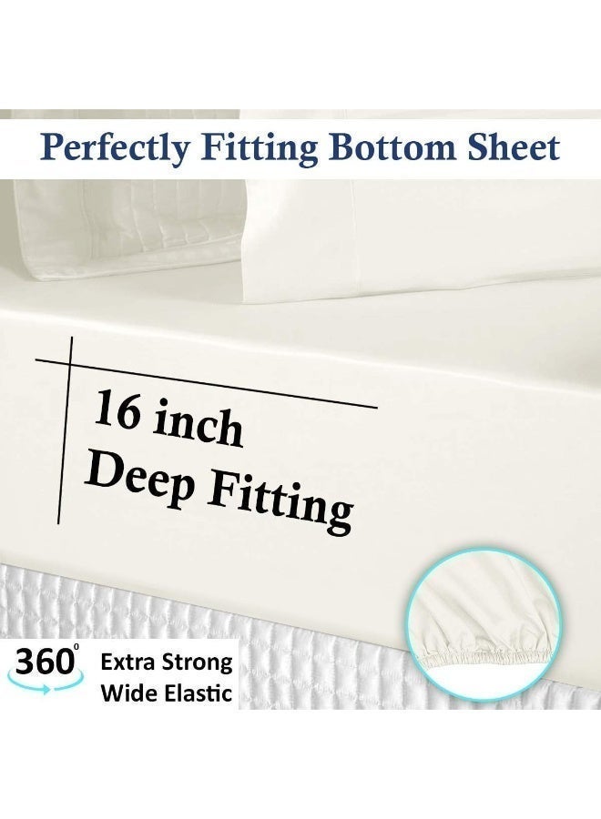 Lavish Touch Double Brushed Flannel 160 GSM Sheet Set Queen Pebble - Image 4