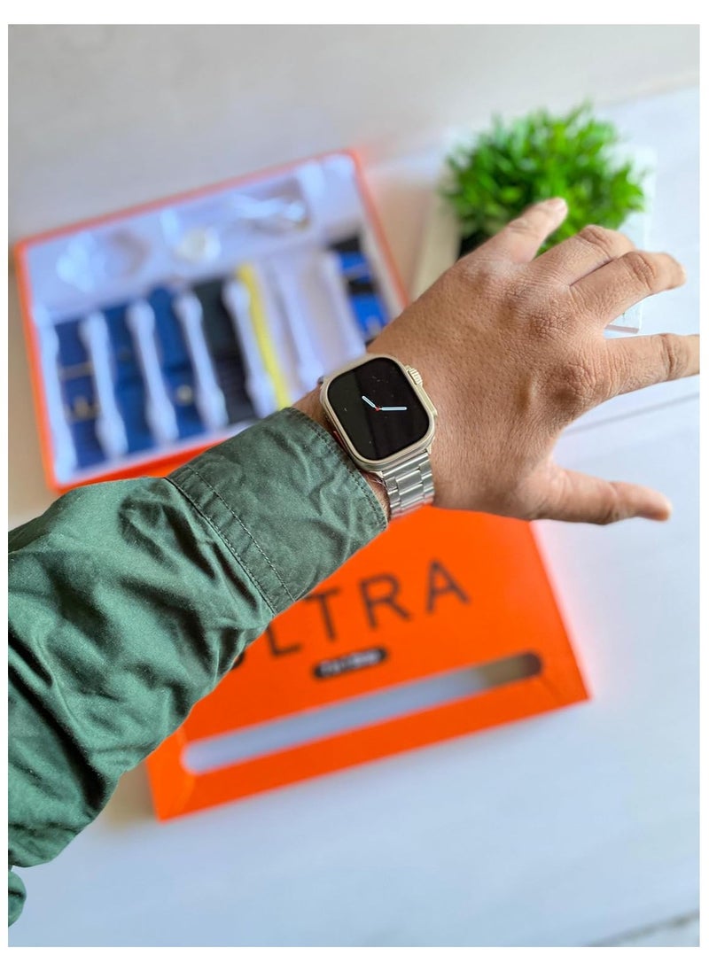 Ultra - 7 in 1 Series 8 Ultra Smart Watch 2.1 Inch Large Screen with 7 Strap and Bluetooth Monitoring Intelligent Smartwatch - Image 1