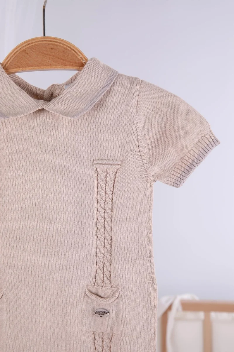 بيبيك Short Sleeve Pocketed Baby Boy Summer Knitted Overalls 5503