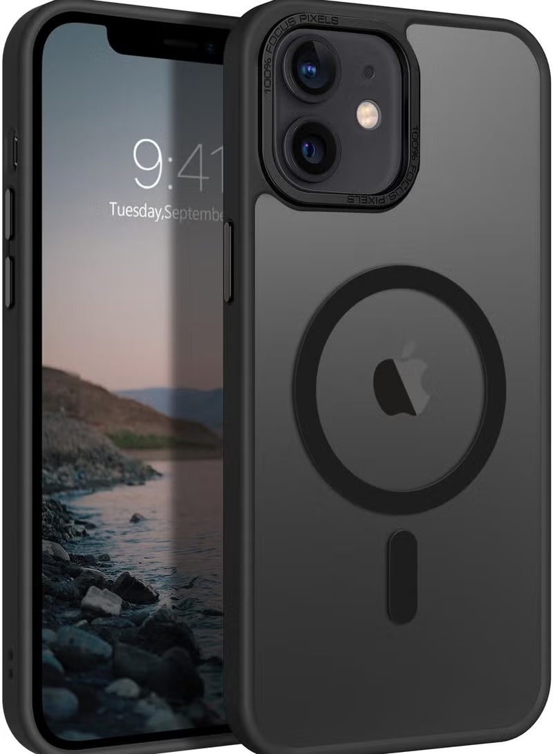 Gecomo iPhone 11 Magnetic MagSafe Case,【Full Shockproof Protection】Translucent Matte Back, Slim Phone Cover with Strong Magnet for Apple 11 (2019)(Black) - Image 1