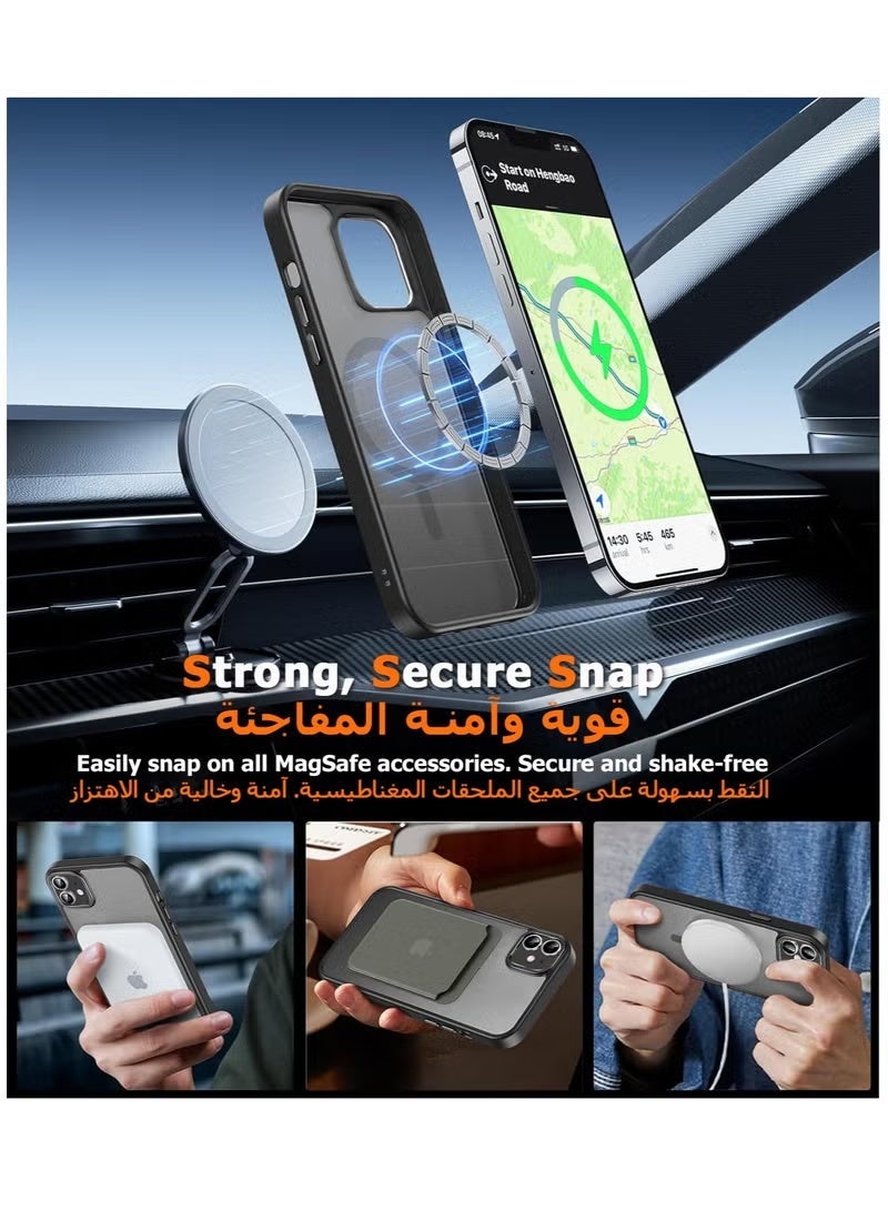 Gecomo iPhone 11 Magnetic MagSafe Case,【Full Shockproof Protection】Translucent Matte Back, Slim Phone Cover with Strong Magnet for Apple 11 (2019)(Black) - Image 3