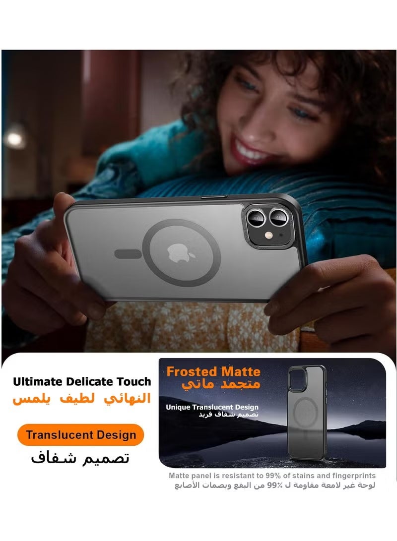 Gecomo iPhone 11 Magnetic MagSafe Case,【Full Shockproof Protection】Translucent Matte Back, Slim Phone Cover with Strong Magnet for Apple 11 (2019)(Black) - Image 5