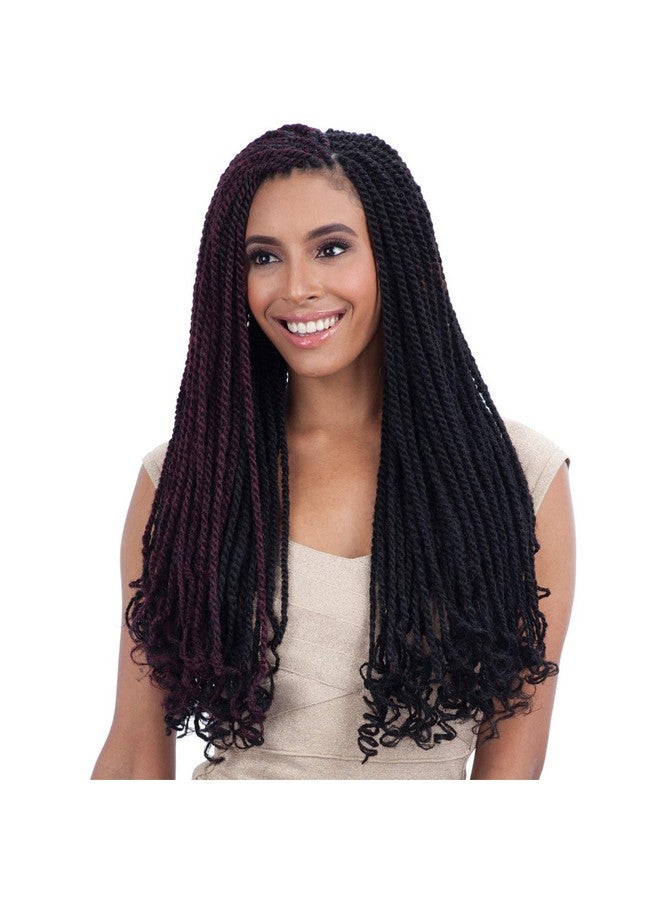 FreeTress Braids FreeTress Equal Synthetic Hair Braids Double Strand Style Cuban Twist Braid 24" (6-Pack, 1B) - Image 1