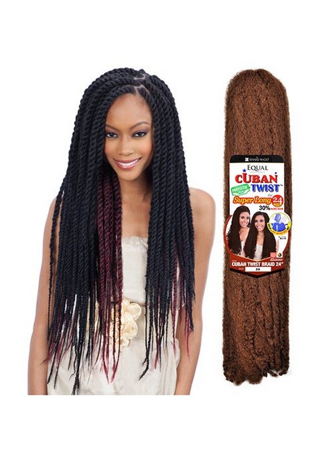 FreeTress Braids FreeTress Equal Synthetic Hair Braids Double Strand Style Cuban Twist Braid 24" (6-Pack, 1B) - Image 3