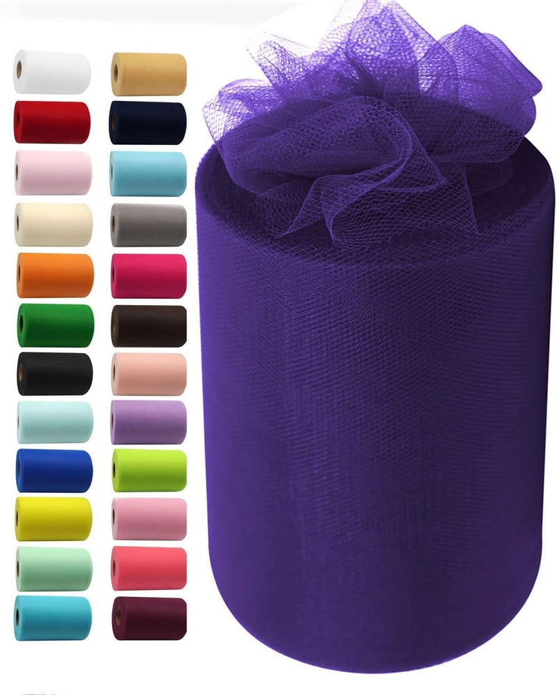 Filloxy Net Fabric Cloth for Multi Decoration, Parties, Festival, Costumes, Gift Packing, Party, Backdrop Material mandap, Pooja Background Ribbon Wedding Decoration, 58" Width (Purple, 10 Meter) - Image 1