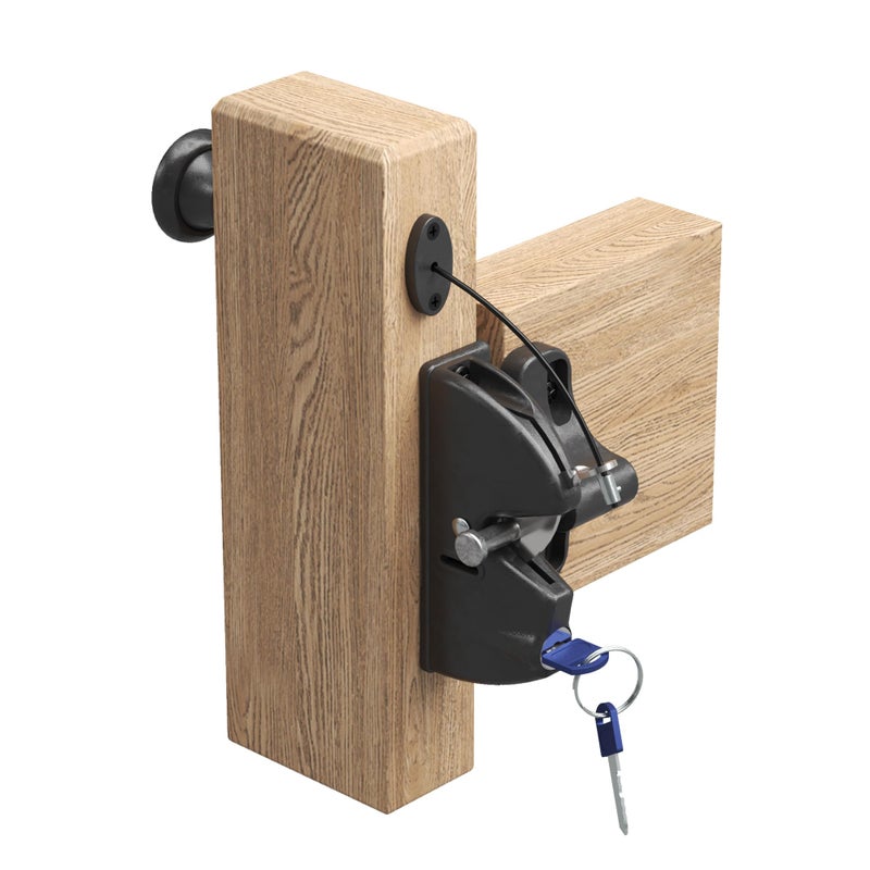 SANKEYTEW Drawstring Locking Gate Gravity Latchï¼ŒThe Other Side can Also be Opened, Key Lockable on One Side of Gate, for Metal, Wood, and Vinyl Fences, Black (1, Black) - Image 1