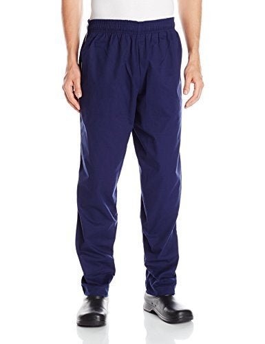Chef Code Men's Traditional Baggy Chef Pant with Athletic Piping, Navy, Small - Image 1