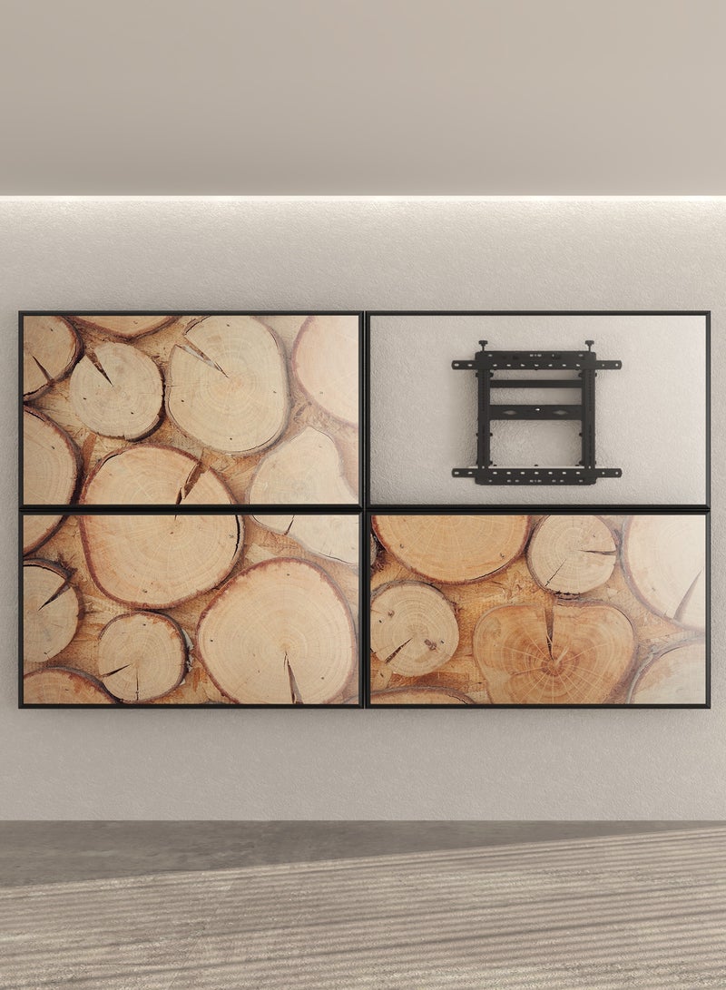 Skill Tech Skilltech SVW06 46T Pop-Out Video Wall Mount | Fits 45–75" Screens | Heavy-Duty 70kg Support | VESA 600×400 | 4-Way Micro Adjustment | UL Certified | Fine Texture Black - Image 4